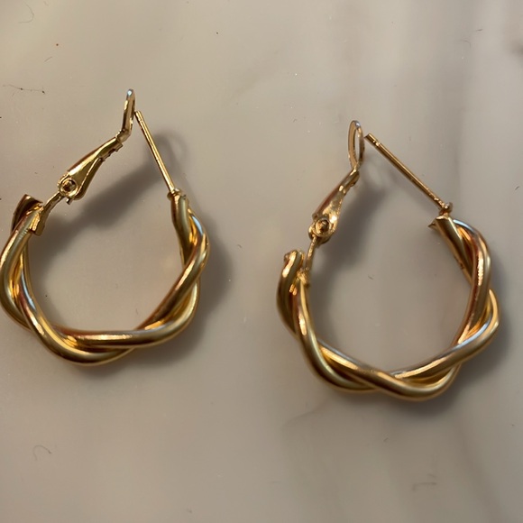 Gold Twist Hoops - Picture 5 of 9